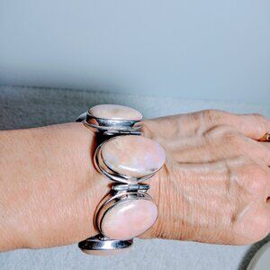 Bracelet - Solid Sterling Silver & Natural Stone
